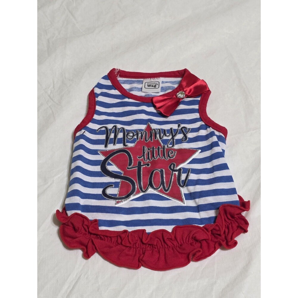 Simply Wag 'Mommy's Little Star Red\White\Blue Dog Dress Size Small